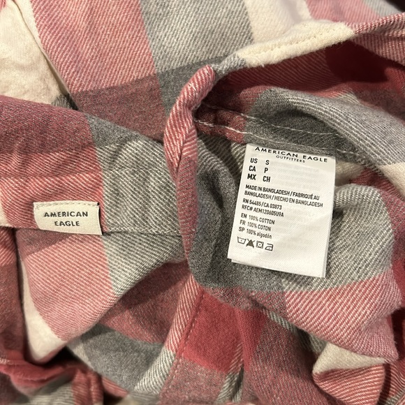 American Eagle Men’ Size Small Super Soft Plaid Patterned Long Sleeve Button Up - Picture 4 of 4